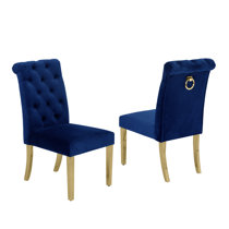 Wayfair blue velvet online dining chairs